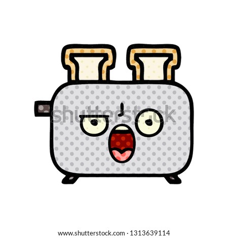 comic book style cartoon of a of a toaster