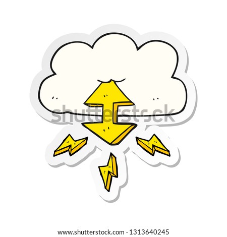sticker of a cartoon digital cloud