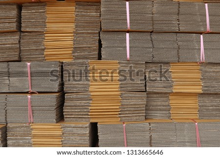 Piles of paper boxes in the supplier/wholesaler warehouse