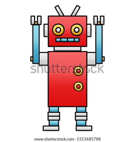 gradient shaded cartoon of a dancing robot