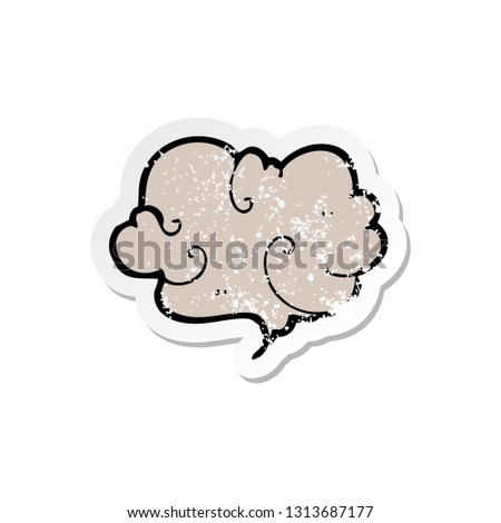 retro distressed sticker of a cartoon cloud of smoke