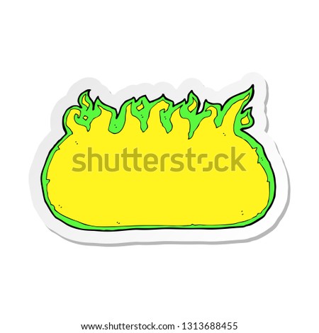 sticker of a cartoon green fire border