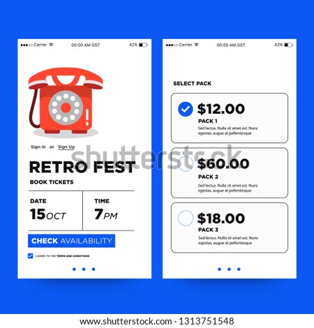 Retro Fest Booking App Interface Design