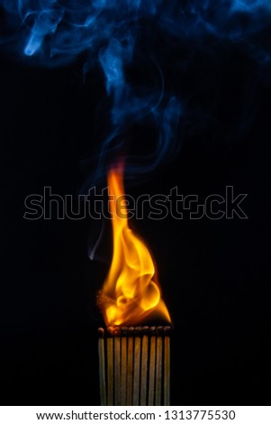 Matches, flame, burn, smoke and silhouette