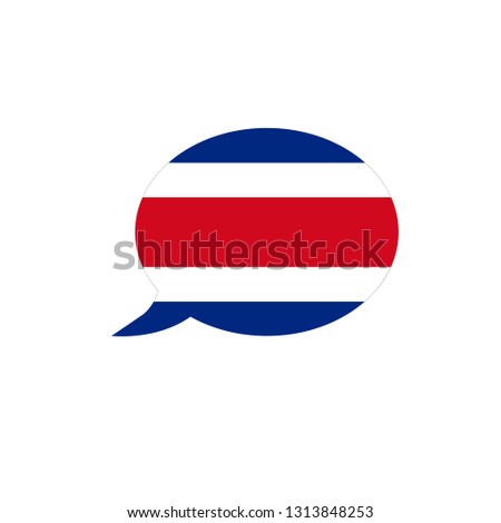 Costa Rica flag icon. speech bubble vector eps10
