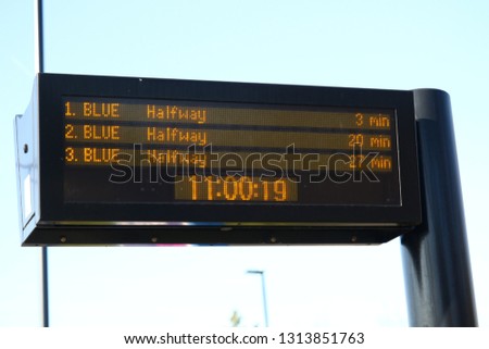 Time of next anticipated tram sign display