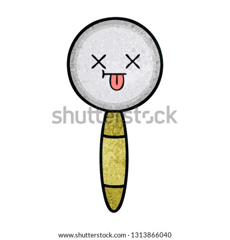 retro grunge texture cartoon of a magnifying glass