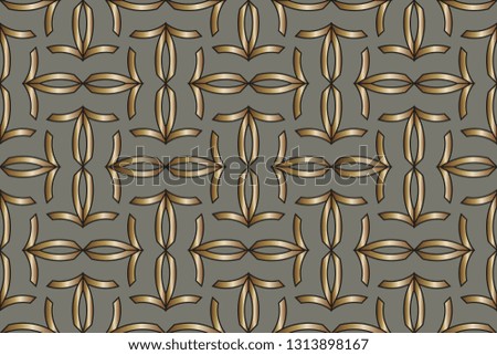Seamless geometric pattern. With color golden  line ornament. Raster illustration.creative design for different backgrounds.Print for the cover of the book, postcards, t-shirts.Illustration for rugs. 