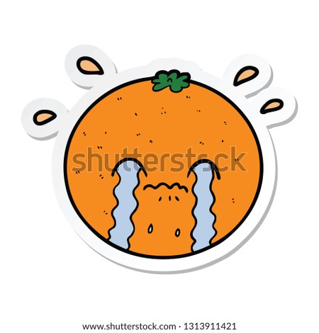 sticker of a cartoon orange