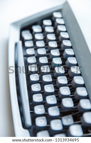 Letters on the keyboard from the typewriter
