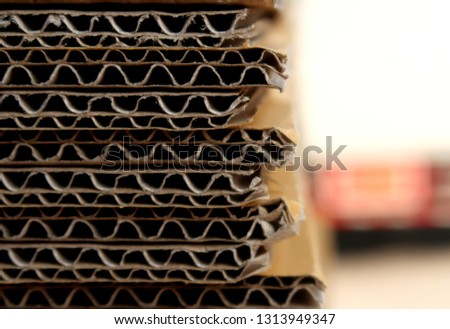Corrugated paper boxes background.