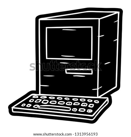 cartoon icon of a computer and keyboard