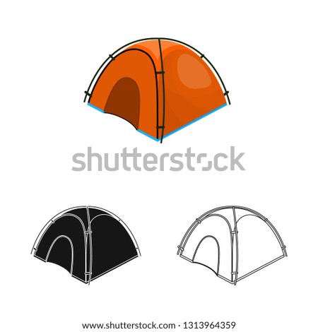 Vector design of mountaineering and peak sign. Set of mountaineering and camp vector icon for stock.