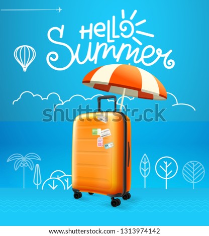Travel bag vector illustration. Vacation concept
