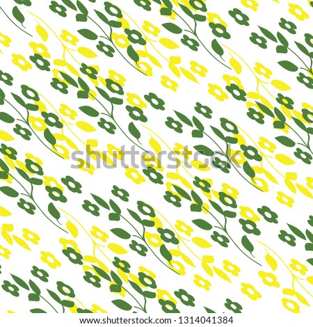 Floral pattern. Botanical Motifs. Seamless vector texture for fashion prints. 