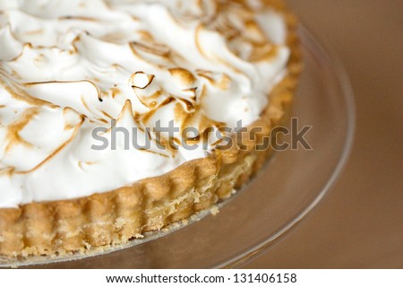 Lemon meringue pie close up