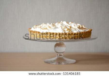 Lemon Meringue Pie on Serving Dish