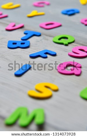 colored cutout plastic letters