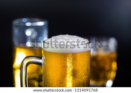 Pouring beer into glass