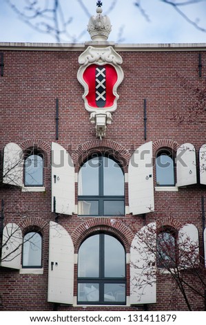 Symbol of Amsterdam on the roof