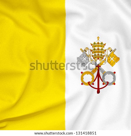 Fabric texture of the flag of Vatican