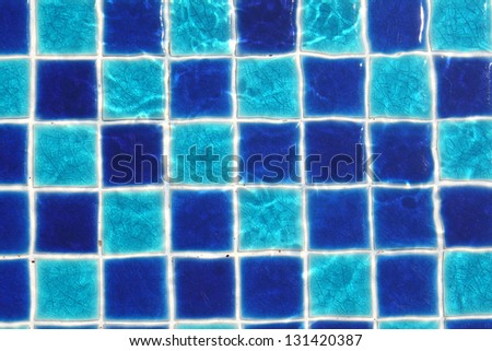 Blue mosaic tiles for background