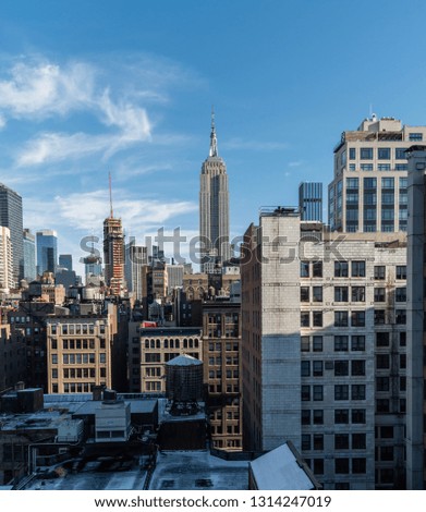  Beautiful Manhattan skyline vista in winter
