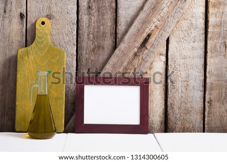 wooden blank frame at kitchen