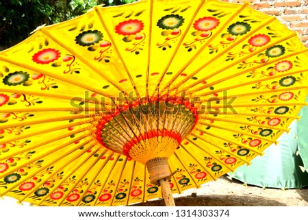 Beautiful yellow umbrella 