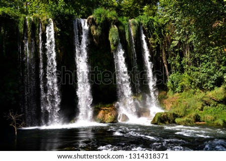antalya sinkhole waterfall attracts tourists