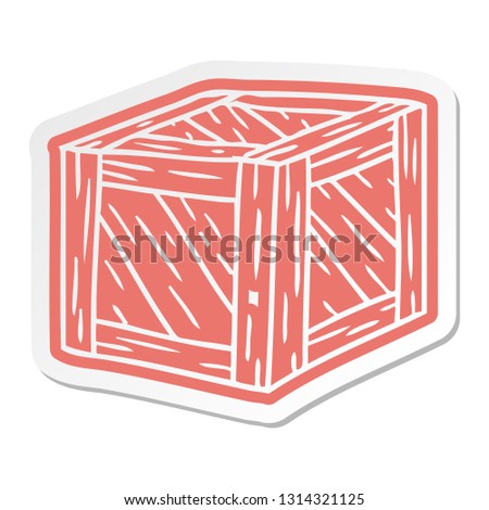 cartoon sticker of a wooden crate