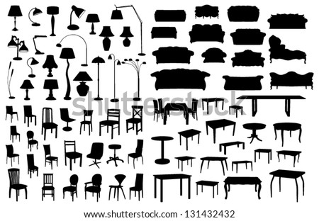 Set of furniture silhouettes Royalty-Free Stock Photo #131432432