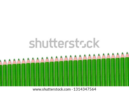 Green Color pencil isolated with white color background