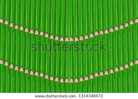 Green Color pencil isolated with white color background