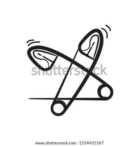 doodle diaper pin icon outline