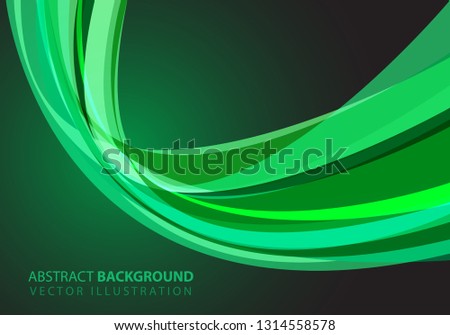Abstract green glass curve light design modern futuristic luxury background vector illustration.