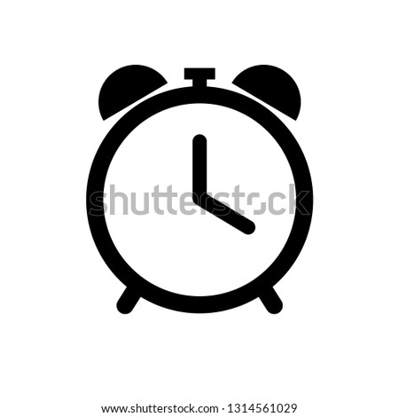 Alarm clock icon vector in flat design isolated on white background. Clock icon symbol for your web site design. Clock icon logo, app, UI. EPS10