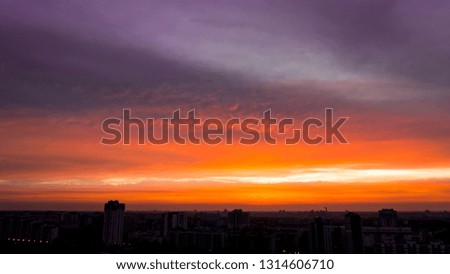 Sunrise in city