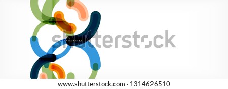 Vector outlined stroke circles composition, abstract background