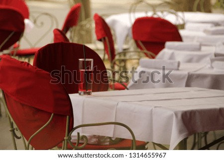 Red drink on the table