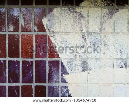 Painted wall. Tile texture. Abstract background.