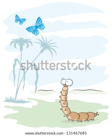 Vector illustration. Caterpillar.