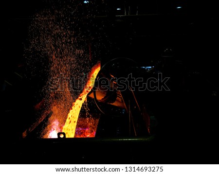 Casting molten copper into a furnace