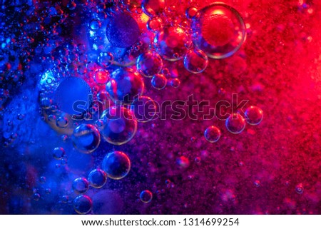 Abstract red and blue bubbles