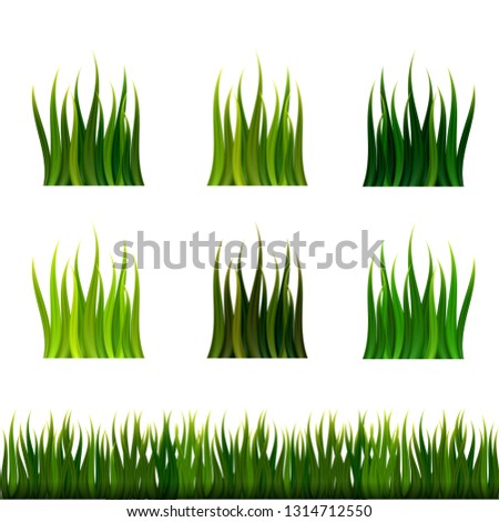 Green grass isolated vector set