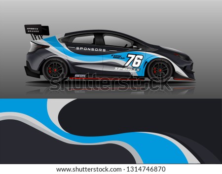 
Racing car decal wrap vector designs. Truck and cargo van decal, company , rally, drift . Graphic abstract stripe racing background


