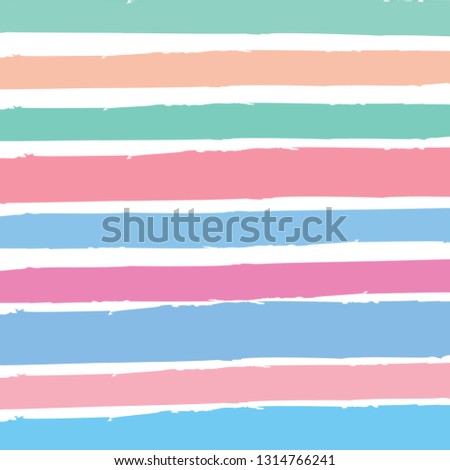 Abstract colorful paint brush and strokes, scribble horizontal lines pattern background 