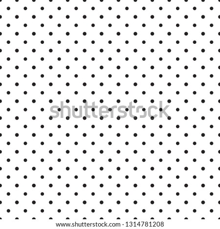 Small black polka dot pattern on white background. Scandinavian design. Vector graphic.