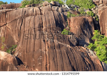 Beautiful rocks at the beaches of the tropical paradise island Seychelles