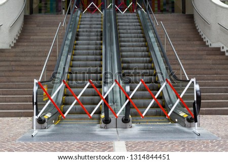 Broken escalator  Repair escalators no entry Closed passage 